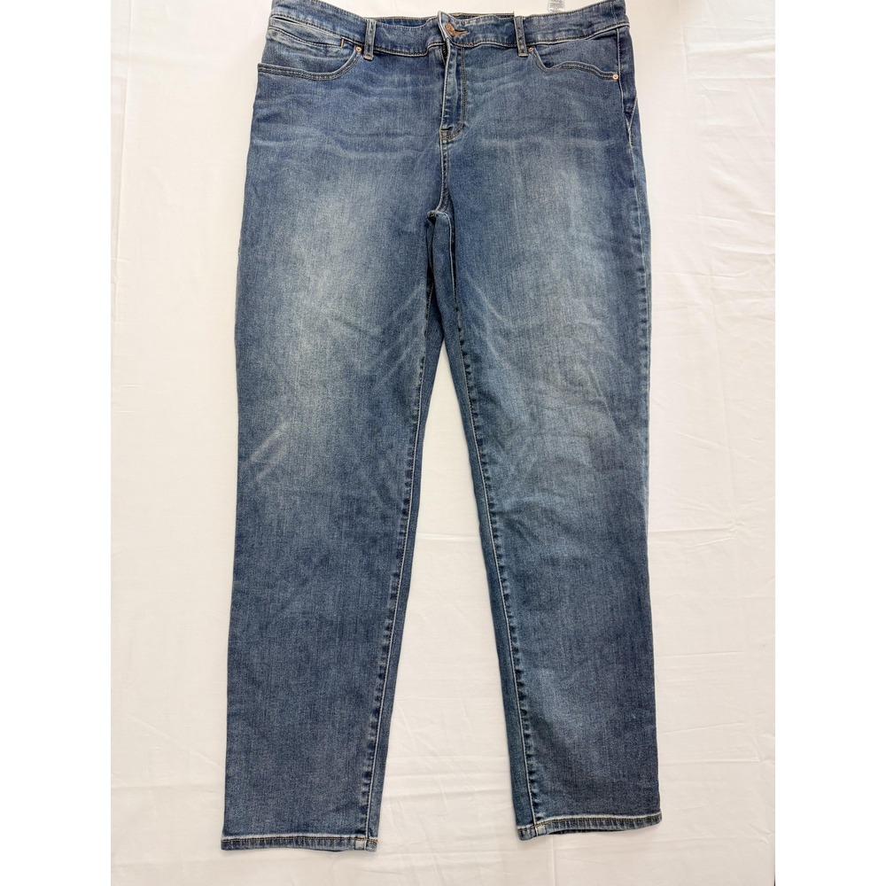 Chico's Platinum Jegging Jeans Womens 3 Blue Med Wash‎ Slim Fit Stretch 36x27.5